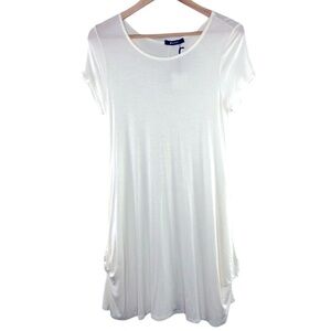 NWT 42Pops white tee-shirt dress, S